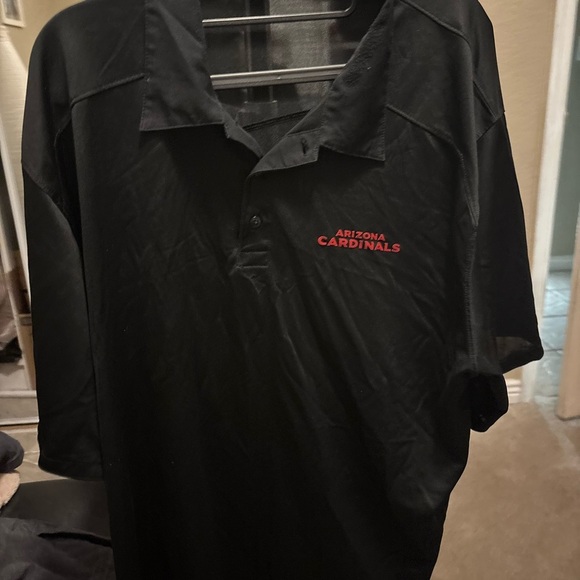 Arizona Cardinals Adult Dri-fit Black Polo NFL Authentic Button Up Fits like XL - Picture 8 of 10